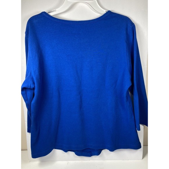 Bedford Fair Women’s Petite Medium Blouse Top Shirt 100% Cotton 3/4 Sleeve EUC - Picture 3 of 5